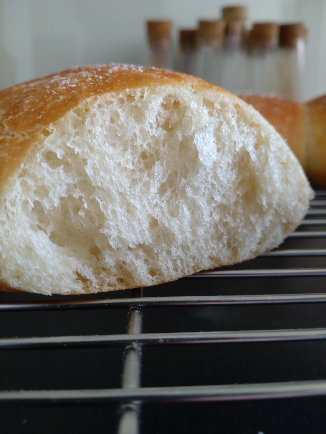 Detalle de la masa, bien esponjosita