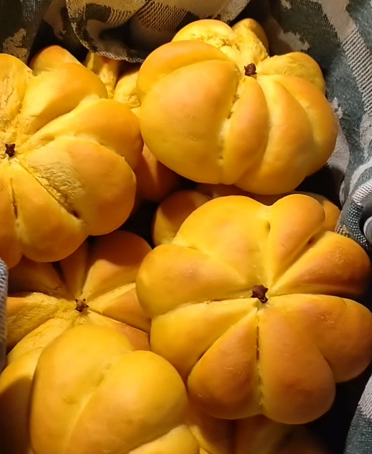 Los bollitos en una cesta.