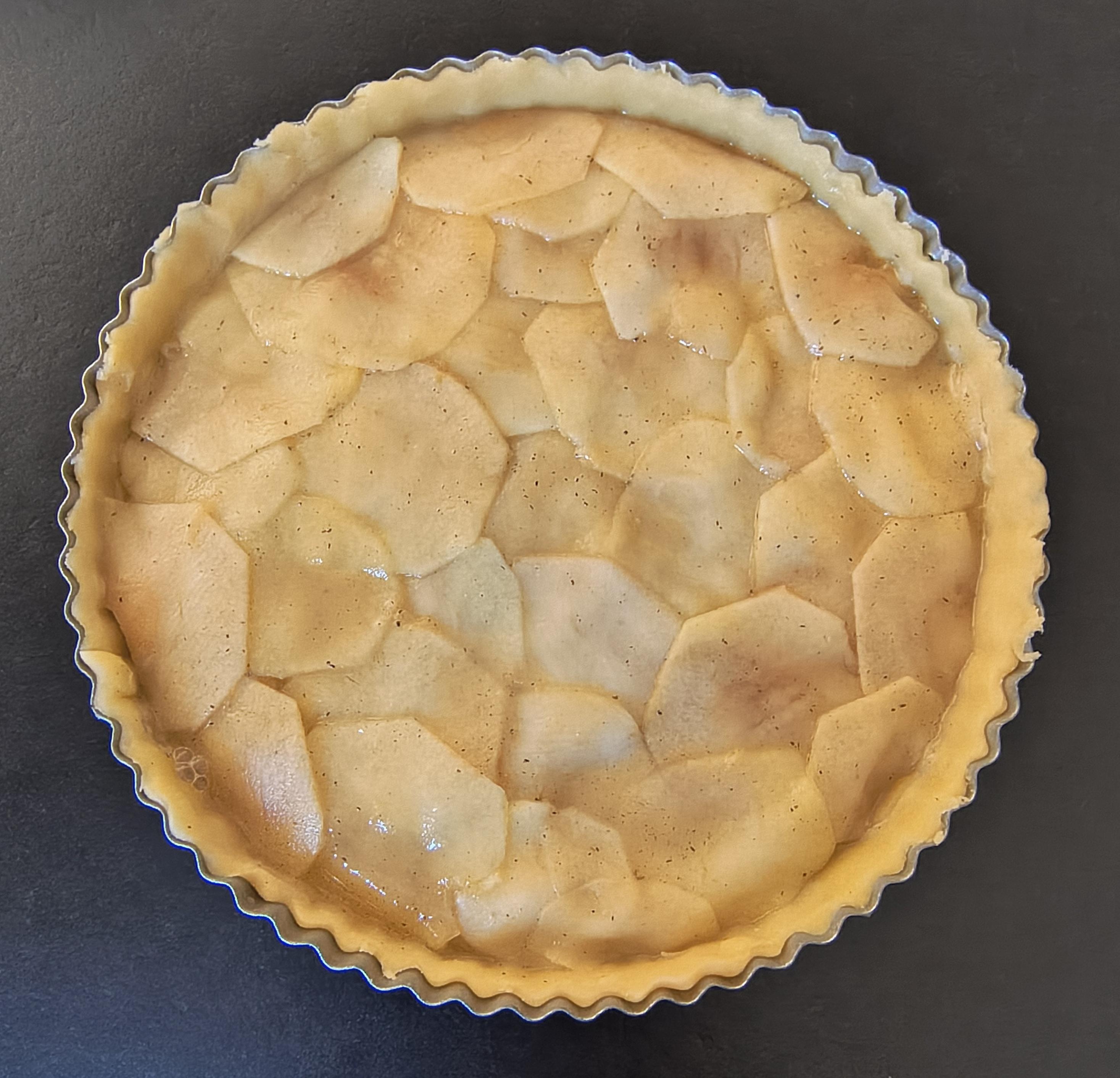 La tarta antes de hornear